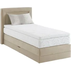 Boxspringbett, beige, B:105cm L:210cm, WESTFALIA SCHLAFKOMFORT, Komplettbetten, Boxspringbett, wahlweise mit Bettkasten und Topper