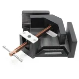 Wiltec Winkelschraubstock 90° mit 100 mm Backenbreite 75 mm Spanntiefe, Winkelzwinge aus Gusseisen, Schraubstock, Gehrungszwinge