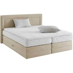 Boxspringbett, beige, B:195cm L:210cm, WESTFALIA SCHLAFKOMFORT, Komplettbetten, Boxspringbett, wahlweise mit Bettkasten und Topper