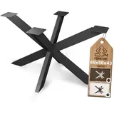 CM Furniture Spider Tischgestell I Stahl Pulverbeschichtet I Tischbeine für Esstisch Couchtisch I Tischkufen Tischfusse Möbelfüße aus Metall - H43 x B50 x L80 cm - Schwarz