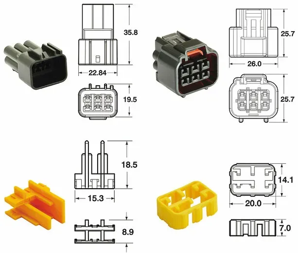 Bihr Set connectoren 6 kanalen Serie 090 FRKW origineel type - 5 complete sets