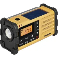 Sangean Outdoorradio AM, FM Notfallradio Taschenlampe schwarz + gelb