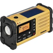 Sangean Outdoorradio AM, FM Notfallradio Taschenlampe schwarz + gelb
