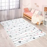 Carpet City Kinderteppich »ANIME901«, rechteckig, 11 mm Höhe, Kinderzimmer Teppich Modern mit Mond, Blumen, Wolken, Creme, Multi