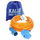 KALLE DAS KABEL Kalle Verlängerungskabel CEE 230V 16A 2,5mm2 Winkel Extreme Signal Orange IP44