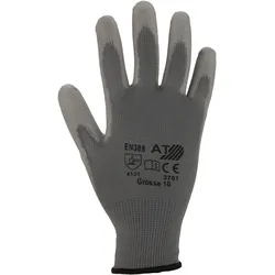 Feinstrick mit PU-Beschichtung, grau, Größe: 9, Farbe: GRAU Feinstrick mit PU-Beschichtung, grau
