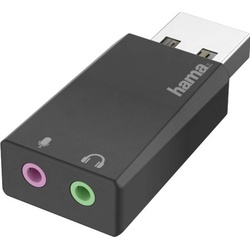 Hama USB-Soundkarte (USB), Soundkarte, Schwarz