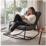 LuxusKollektion Schaukelsessel Schaukelstuhl Papasan Stahlrahmen 160kg Innen Außen Grau