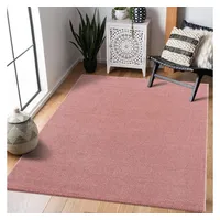 Carpet City Teppich Wohnzimmer Modern - Einfarbig, Rosé -