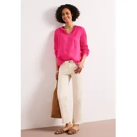 STREET ONE Tunika aus Leinen mit Rüschen - Pink