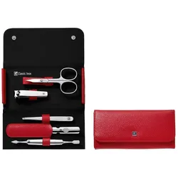 ZWILLING Beauty Maniküre Pediküre Set 5tlg. mit Nagelknipser, Leder, rot Nagelpflegeset 