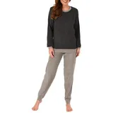 RELAX by Normann Frottee Pyjama Damen Schwarz 36/38