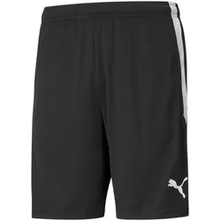 PUMA Herren Shorts - Teamliga Training Shorts, Logo, Polyester, kurz Schwarz L