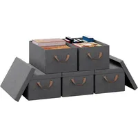 Woltu Aufbewahrungsbox mit Deckel 5er Set 27L Faltbare Stoffbox
