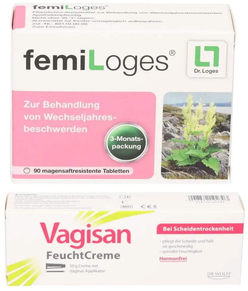 Femiloges + Vagisan Feuchtcreme - Wechseljahresbeschwerden Set 1 Sparset