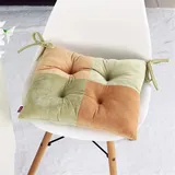 Chickw1 Kissen Stuhl, Stuhlkissen Bequemes Dicke Polsterung Steppkissen Bodenkissen Weich Sitzkissen für Stühle für Indoor und Outdoor aus (40x40cm,Dunkelgrün gelb)