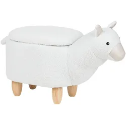 Tierhocker mit Stauraum ALPACA Stoff Weiß