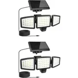 Lepro LED-Außenstrahler 12W, 1.200 lm, Bewegungsmelder, Solar + Akku, 2 Stück
