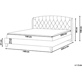 Beliani Beliani, Bett Bordeaux 140 x 200 cm