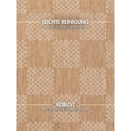 Ted Baker Dorothy Wendeteppich", beige Jute weiß), B:200cm H:8mm L:300cm, Polypropylen, Teppiche, Teppich, Designteppich, Wetterfest, Pflegeleicht, Modern, Wohnzimmer, Terrasse