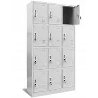 Jan Nowak Garderobenschrank Metall 90x185x40 cm Grau 12 Fächer abschließbar