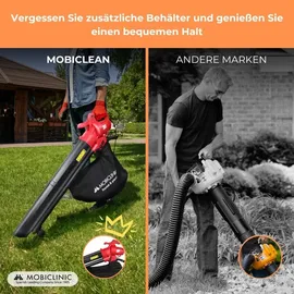 Mobiclinic Mobiclinic®, Laubbläser, + Häcksler, 900w, 6 Geschwindigkeiten, 3-in-1, Leicht, 35l, Für den Garten, 220v, Schultergurt,