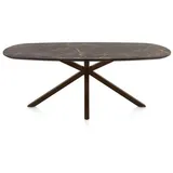 Henders & Hazel Caletta Esszimmertisch Oval HPL/Metall Kreuzfuß - Creme, Graphit, Schwarz, Steelbrown