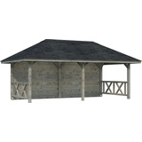 Palmako Holz-Pavillon Bianca 16,6 m2 Set 2 Grau