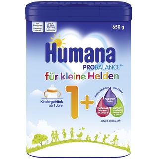 Humana Kindergetränk 1+, ab 1 Jahr, Milchpulver für Kindermilch, nährstoffreiche Milch für Kleinkinder, als gelegentliches Milchgetränk oder zur Mahlzeit, 650 g