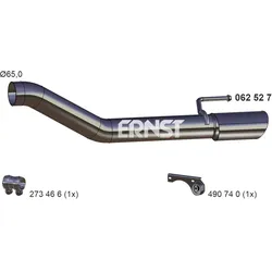 ERNST Abgasrohr hinten für Fahrzeuge ohne werkseitiges Fahrradträger-System GENERAL MOTORS OPEL 885481 13354263 062527