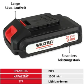 WALTER WERKZEUGE Walter Li-Ion Akku Farbsprühsystem 20 V inkl. Akku Ladegerät 800 ml Farbbehälter