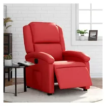 vidaXL Relaxsessel Elektrisch Kunstleder 144,5 x 82 x 0 cm Rot mit Liegefunktion