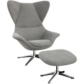 flexlux Ohrensessel »Stilo Relaxsessel, TV-Sessel«, Solitär, Stil-Ikone, drehbar, Fuß Aluminium grau