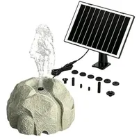 NINMORTH Solar Vogeltränke Brunnen mit fließendem Wasser Outdoor Garten Dekor zum Anlocken von Vögeln Material Grau