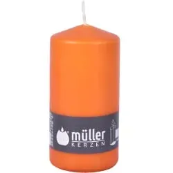 Müller Kerzen Stumpenkerze BSS, mandarin 2011356861 , 1 Packung = 6 Stück, (Ø x H): 68 x 135 mm