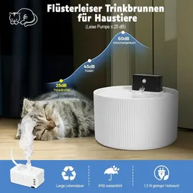 feelneedy Smarter Haustier Trinkbrunnen aus Keramik,Kabelloser Katzenbrunnen,mit Radar-Sensor,4000mAh Akku, 4-Schicht-Filterung & Ultra-leiser Pumpe, 3 Modi,... - Weiß