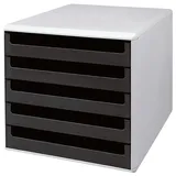 M&M Schubladenbox 28,5 x 35,7 x 26,0 cm 5-tlg. schwarz