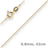 Schmuck Krone Goldkette 0,8mm Panzerkette aus 585 Gelbgold 42cm, Gold 585 goldfarben