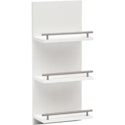 Wandregal SCHILDMEYER "Nikosia", weiß, B:30cm H:70cm T:17,5cm, FSC-zertifizierter Holzwerkstoff, Regale, Breite 30 cm, 3 Ablagen, mit Metallreling
