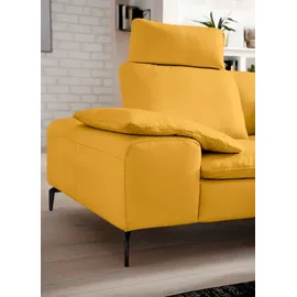 W.Schillig Ecksofa "valentinoo, Designsofa, elegant und bequem, L-Form", gelb (sunrise z73), B:318cm H:83cm T:298cm, Longlife Xtra-Leder Z73: Naturwalkleder der Luxusklasse aus den erlesensten Rohhäuten.