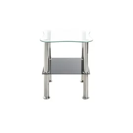 Haku-Möbel Beistelltisch quadratisch Glas silber 40,0 x 40,0 x 47,0 cm, 1 St.