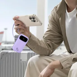 OEM Enerfill Powerbank Mit Display Und Usb-c-lightning-kabeln – Violett