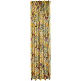 Homing Kelani Gr. 1, gelb Safran B:140cm H:245cm, Jacquard, blickdicht, floral, Blumen, Wohnzimmer, Schlafzimmer