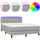 vidaXL Boxspringbett mit Matratze & LED Hellgrau 140x200 cm Stoff