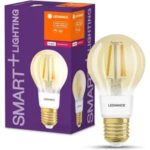 LEDVANCE LED-Lampe, Sockel: E27, Warm Comfort Light, 2400 K, 6 W, SMART+ Filament Classic Dimmable, 4er-Pack