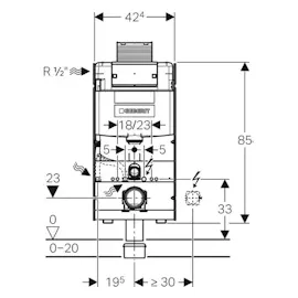 Geberit GIS WC-Element mit Omega UP-Spülkasten, Bauhöhe 1000 mm