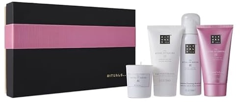 Rituals Small Gift Set Rituals Of Sakura 4 Renewing Bestreller Showe Gel, Body Scrub, Body Cream, Scented Candle Body Kit