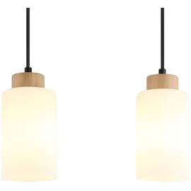 GLOBO Hängeleuchte 3-flg. 60 cm rechteckig Braun Holz/Glas