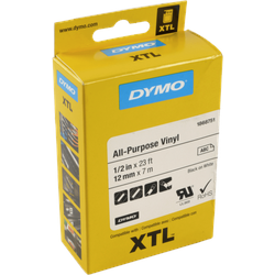 Dymo Kabel Band XTL 1868751 Vinyl  schwarz auf weiß  12mm x 7,5m