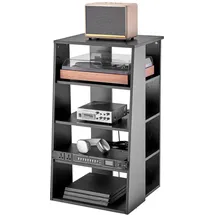 Vevor 5-stufiger Medienständer, Medienständer für DVD-Player/Kabelboxen/Spielekonsolen, Audio Komponentenschrank, StereoKomponenten Rackschrank, höhenverstellbarer Medienaufbewahrungsschrank